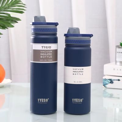 Bouteille thermique en acier inoxydable à double paroi avec large bouche et couvercle
