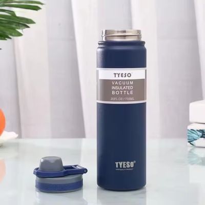 Bouteille thermique en acier inoxydable à double paroi avec large bouche et couvercle