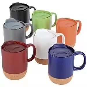 Design minimaliste 400 ml tasse en céramique avec fond en liège pour le thé et le café