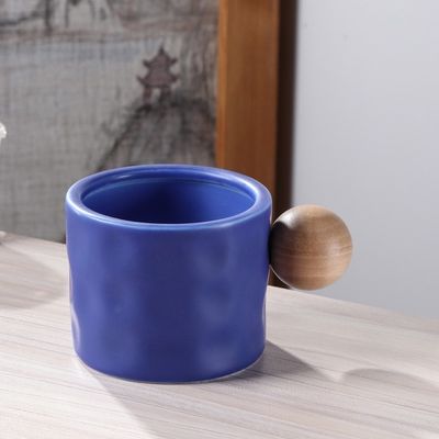 330ml tasse à café en céramique bouteille d'eau de bureau portable imperméable avec traitement à la boule de bois