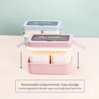 Avantages environnementaux Reutilisable boîte à lunch en plastique portable pour tous les âges