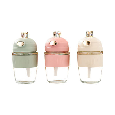 Conception de dessins animés 420ml Glass Milk Cola Coupe de café pour les filles Élèves mignon Lapin Aucune isolation thermique