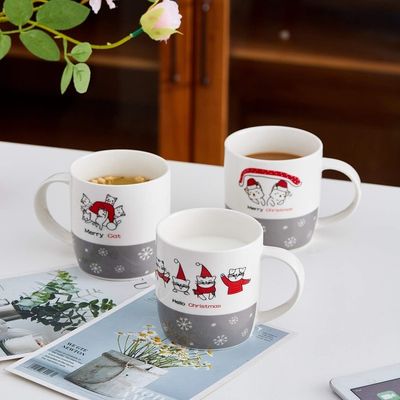 MUGS 14 oz Copoles d'eau de Noël en céramique Portable Logo personnalisé réutilisable Copoles de chocolat chaud drôles Cadeaux de Noël