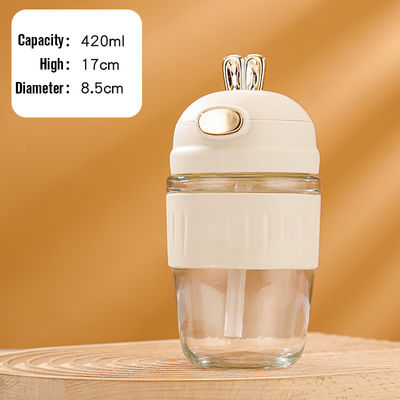Logo personnalisé Acceptable Portable Reutilisable Eco-Friendly Glass Cube d'eau avec paille