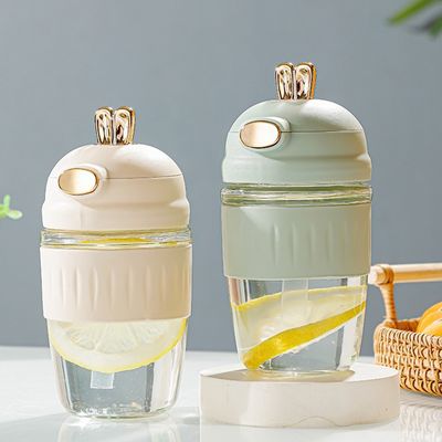 Logo personnalisé Acceptable 420ml Glass Oires de lapin Série de silicone pour cadeau délicat