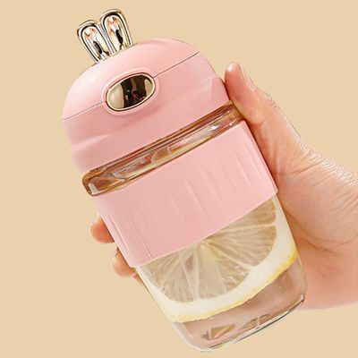 Logo personnalisé Acceptable 420ml Glass Oires de lapin Série de silicone pour cadeau délicat