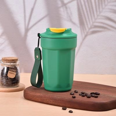 Coupe de voyage en acier inoxydable 420ml tasse à café avec couvercle pour boissons chaudes et froides