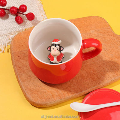 Coupe en céramique faite à la main Cute animal 3D tasses à boire pour le thé cadeau de café