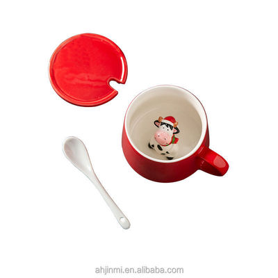 Coupe en céramique faite à la main Cute animal 3D tasses à boire pour le thé cadeau de café
