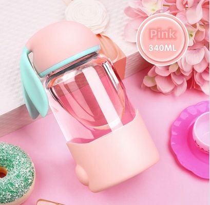 Coupe en verre d'eau avec un design créatif de lapin de dessin animé et un design scellé portable imperméable