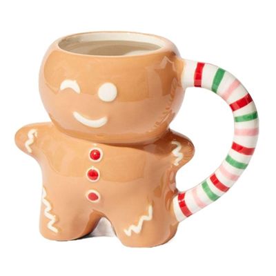Mugs boissons de type 10OZ tasse de café de Noël en céramique avec un design mignon de pain d'épice