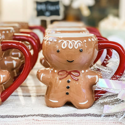 Des dessins animés Cute céramique de Noël pain d'épice tasse de café 300ml Pas d'accessoires supplémentaires