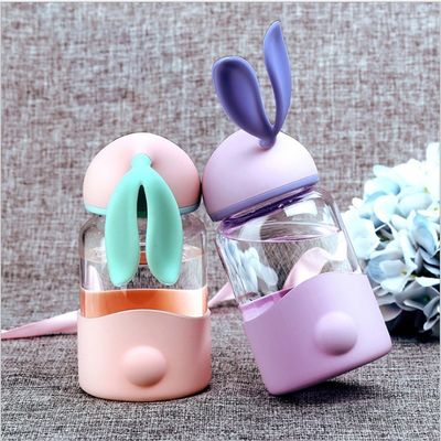 340ml Capacité Enfants Cute Bunny Verre à eau en rose/bleu/cyan/violet pour l'extérieur
