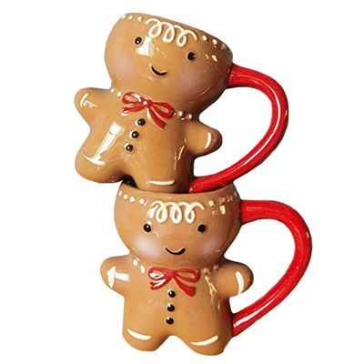 Jour de Noël personnalisé 300 ml mignon pain d'épice en forme d'homme Cuddle Cup tasse de café en céramique