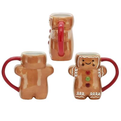 Jour de Noël personnalisé 300 ml mignon pain d'épice en forme d'homme Cuddle Cup tasse de café en céramique