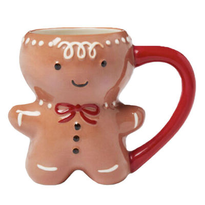 Jour de Noël personnalisé 300 ml mignon pain d'épice en forme d'homme Cuddle Cup tasse de café en céramique