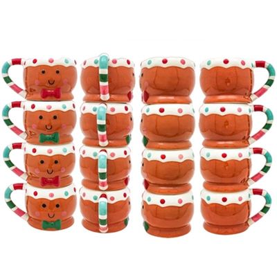 Jour de Noël personnalisé 300 ml mignon pain d'épice en forme d'homme Cuddle Cup tasse de café en céramique