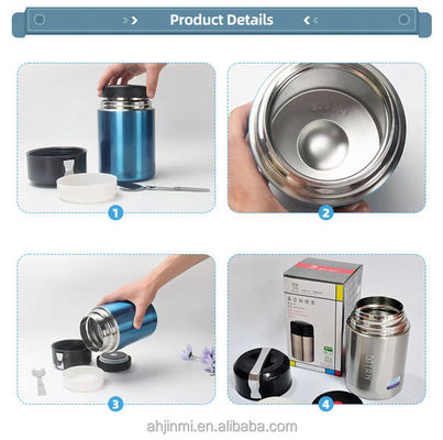 500 ml de capacité en acier inoxydable sous vide isolé récipient chauffant alimentaire thermo design chaud