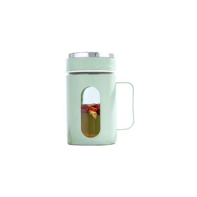 500 ml de verre cadeau exquis étudiant simple étanche tasse de bureau bouteilles d'eau avec couvercle et poignée