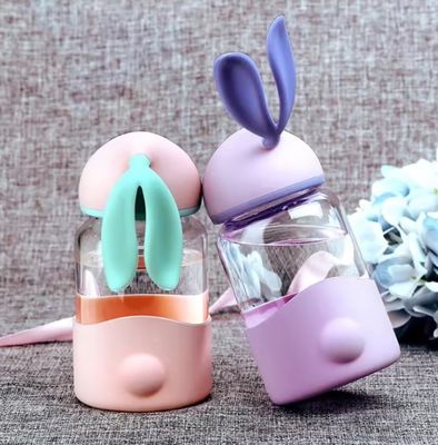 340 ml d' isolation thermique personnalisée oreille de lapin mignonne bouteille d'eau en verre pour unisexe en extérieur
