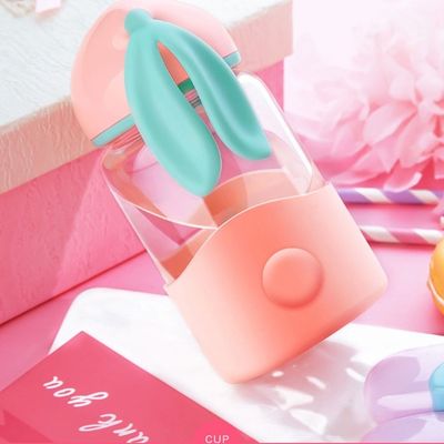 340 ml d' isolation thermique personnalisée oreille de lapin mignonne bouteille d'eau en verre pour unisexe en extérieur