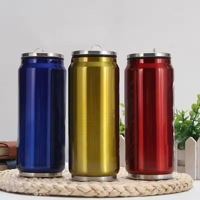 201 Bouteille de Coca-Cola isolée sous vide à double paroi en acier inoxydable avec couvercle à paille
