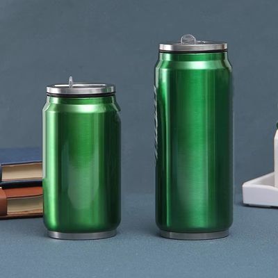 201 Bouteille de Coca-Cola isolée sous vide à double paroi en acier inoxydable avec couvercle à paille