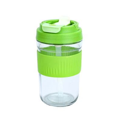 400 ml/550 ml de verre multifonctionnel étanche à la fuite Coupe de café en verre mignon avec paille