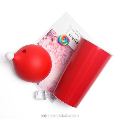 Logo personnalisé Acceptable Chapeau de Noël rouge 20 oz Coupe en plastique réutilisable pour cadeaux