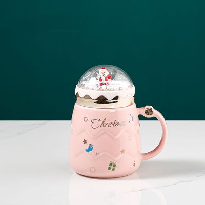Céramique émail tumbler ensemble tasse rouge pour cadeau de Noël tasse de café fonction de lait d'eau
