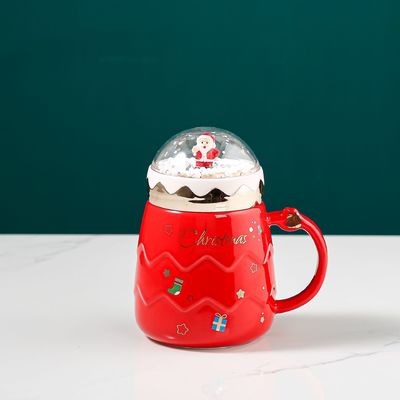 Céramique émail tumbler ensemble tasse rouge pour cadeau de Noël tasse de café fonction de lait d'eau