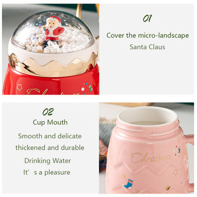 Design de dessin animé Grand tasse d'eau du Père Noël avec couvercle tasse pour les cadeaux d'affaires