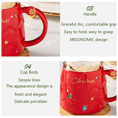 Design de dessin animé Grand tasse d'eau du Père Noël avec couvercle tasse pour les cadeaux d'affaires