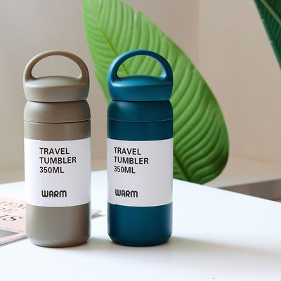 Retour à l' école Bouteilles isolées en acier blanc 500 ml Bouteille à vide avec poignée