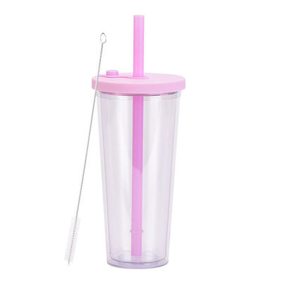 Retour à l'école Occasion isolé double design mural 24 OZ tasse en plastique avec logo personnalisé et couvercles