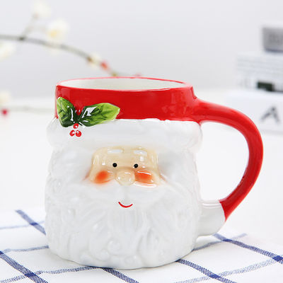 350 ml de tasse de dessin animé de Noël cadeau de Noël tasse de café en céramique avec couvercle