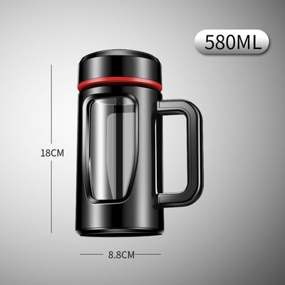 Bouteille d'eau de design classique avec double couche d'isolation et poignée en verre antidérapant