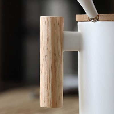 Transfert de chaleur par sublimation tasse en céramique de 11 oz avec poignée en bois