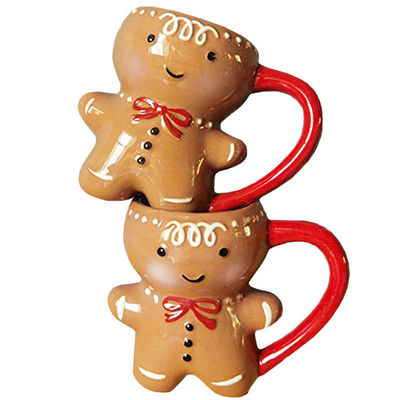 Une tasse de lait en céramique de Noël écologique de 300 ml avec un design de tasse de thé en 3D