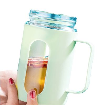 Office 500 ml Bouteille d'eau en verre à logo personnalisé avec manchon en plastique