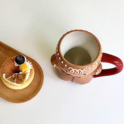 300 ml de dessins animés Cute Noël 3D Homme pain d'épice Ceramique tasse de Noël Durable et amusant