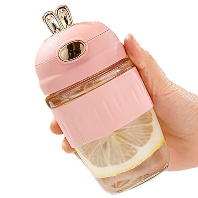 Populaire styles lapin Portable réutilisable verre tasse d'eau avec tasse de café de paille Convient