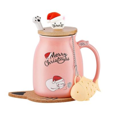 380 ml de tasse de café en céramique violette porcelaine tasse de Noël tasse de thé tasses de lait avec couvercle adorable
