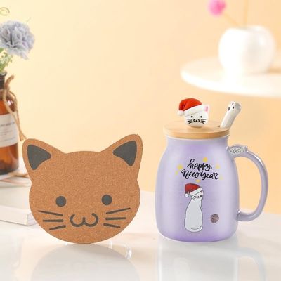 380 ml de tasse de café en céramique violette porcelaine tasse de Noël tasse de thé tasses de lait avec couvercle adorable