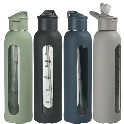 Bouteille d'eau potable directe de grande capacité de 700 ml/1000 ml, couvercle et paille inclus