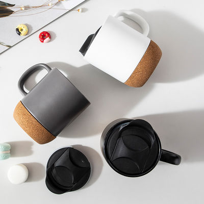 450ml de liège à base de pierre Matte Ceramique tasse à café avec couvercle PP Parfait cadeau de fête