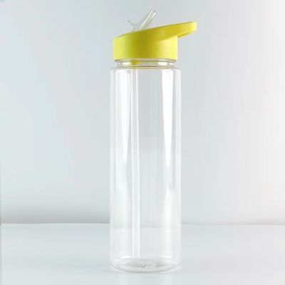 25 oz Tritan Coupe en plastique écologique Portable coloré sans BPA Bouteille de shaker sportif clair avec paillettes à rouleaux