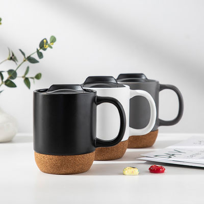 450ml de liège à base de pierre Matte Ceramique tasse à café avec couvercle PP Parfait cadeau de fête