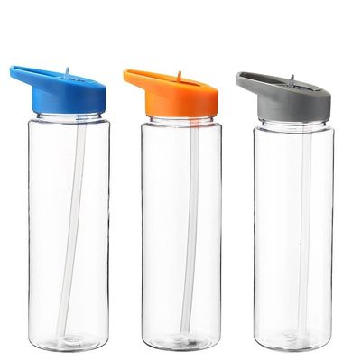 25 oz Tritan Coupe en plastique écologique Portable coloré sans BPA Bouteille de shaker sportif clair avec paillettes à rouleaux