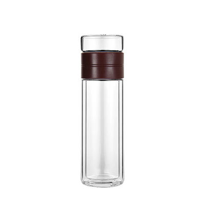 Bouteille d'eau en verre transparent à sublimation de style classique avec filtre de 300 ml
